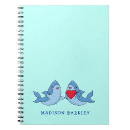 Espiral Caderno Kawaii do Shark Kid