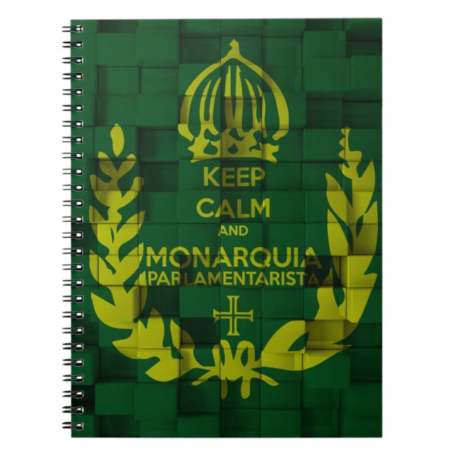 Espiral Caderno Keep Clam and Monarquia Parlamentarista (Frente)