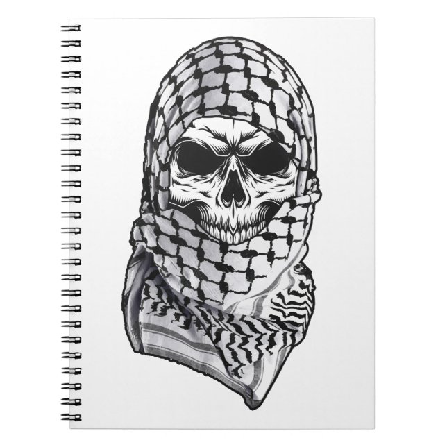 Espiral Caderno Kufiya Shemagh Caveira Árabe (Frente)
