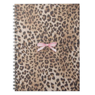 Espiral Caderno Leopard Luxe com Laço Rosa