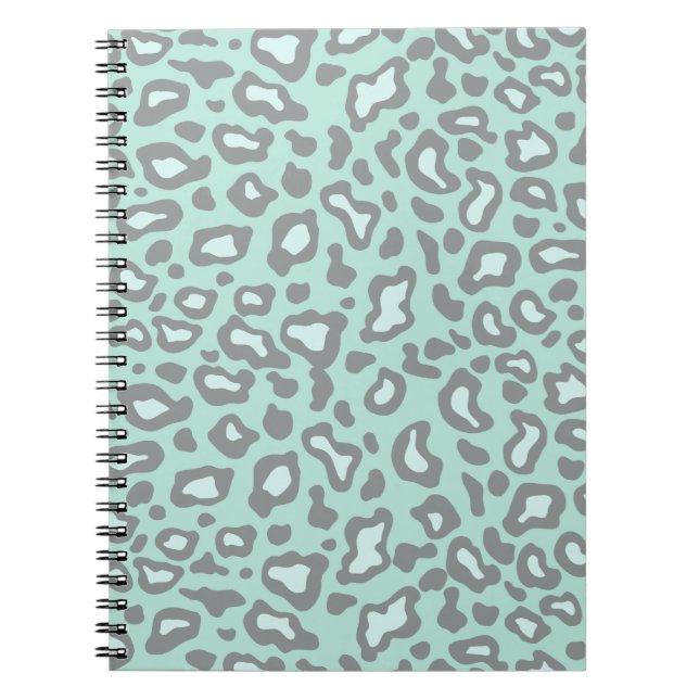 Espiral Caderno Leopardo Verde Menta Claro (Frente)