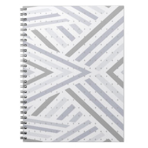 Espiral Caderno Listrado Diagonal Cinza