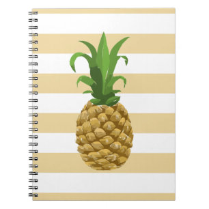 Espiral Caderno listrado do abacaxi