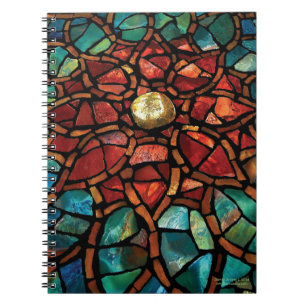 Espiral Caderno "Lotus " do mosaico do vitral
