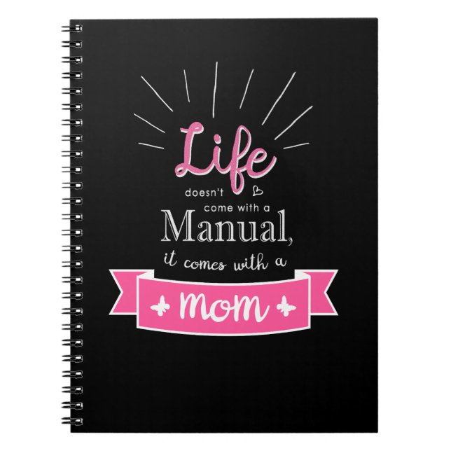 Espiral Caderno "Lousa" com uma Citação para a Mamãe (Frente)
