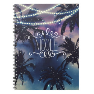 Espiral Caderno Luzes da Praia à Noite Encantada