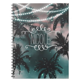 Espiral Caderno Luzes da Praia à Noite Encantada