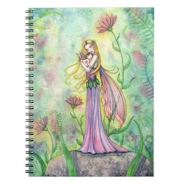 Espiral Caderno Mãe e Bebê Fada Presente Sem Igual (Frente)