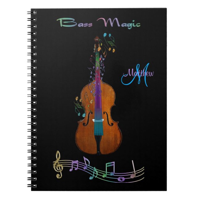 Espiral Caderno mágico baixo personalizado da música (Frente)