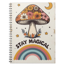 Caderno Mágico de Cogumelo | Diário Boho Fofo