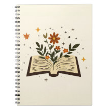 Caderno Mágico Floral de Livro Aberto