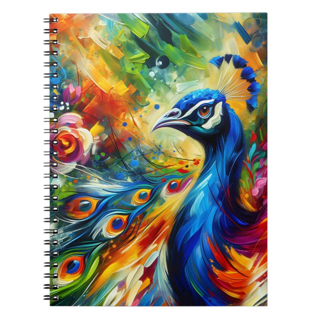 Espiral Caderno Majestade Pavão Radiante (Frente)