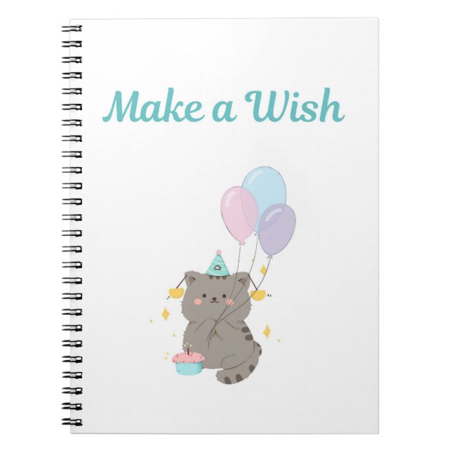 Espiral Caderno Make a Wish | Presente de Aniversário para (Frente)