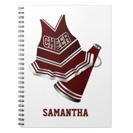 Espiral Caderno marrom e branco do cheerleader