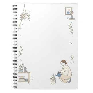 Espiral Caderno Marrom Silencioso Mínimo de Cuidados com P