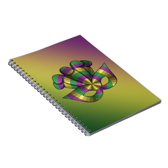 Espiral Caderno Máscara de Mardi Gras (Lado Direito)