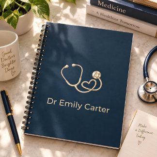 Espiral Caderno Médico Personalizado com Estetoscópio de M
