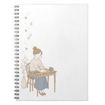 Caderno Minimalista Creme para Escrita de Cartas