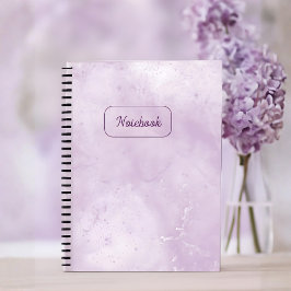 Espiral Caderno Mínimo de Mármore Roxo