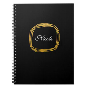 Espiral Caderno Moderno com Círculo Rabiscado em Folha de