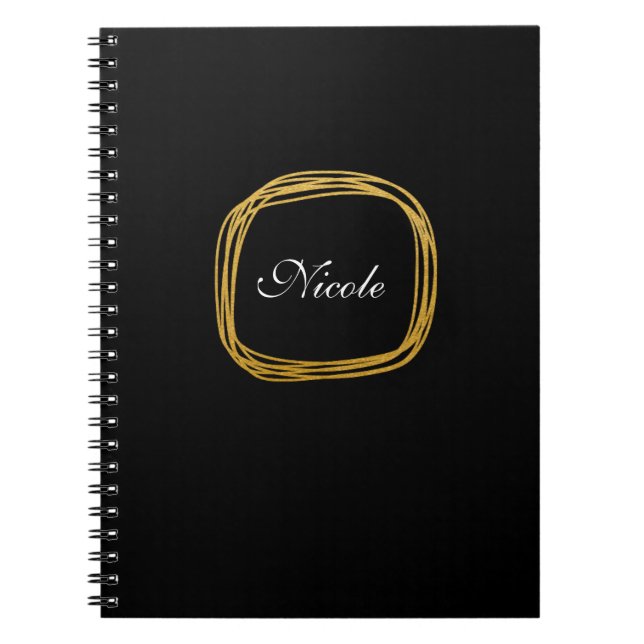 Espiral Caderno Moderno com Círculo Rabiscado em Folha de  (Frente)