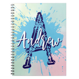 Espiral Caderno Monogram Modern Boy Preppy de Volta às Aul