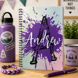 Espiral Caderno Monogram Modern Boy Preppy de Volta às Aul