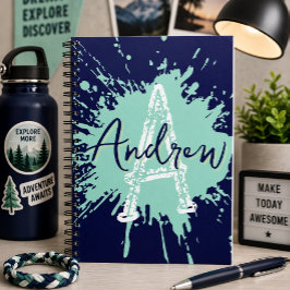 Espiral Caderno Monogram Modern Boy Preppy de Volta às Aul