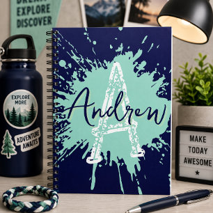 Espiral Caderno Monogram Modern Boy Preppy de Volta às Aul