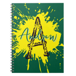 Espiral Caderno Monogram Modern Boy Preppy de Volta às Aul