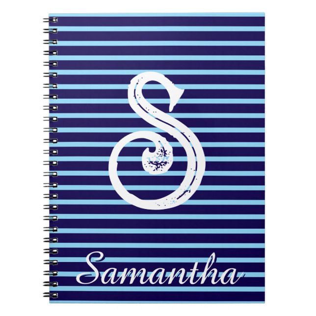 Espiral Caderno Monogram Modern Preppy de Volta às Aulas (Frente)