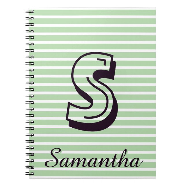 Espiral Caderno Monogram Modern Preppy de Volta às Aulas (Frente)