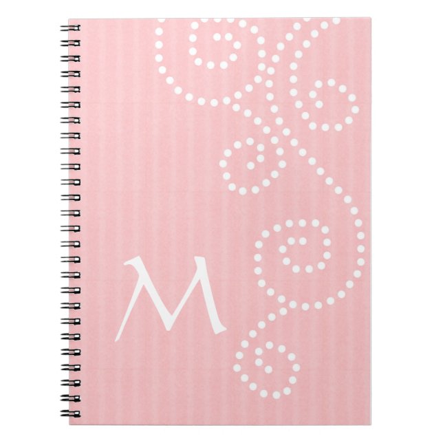 Espiral Caderno Monogrammed da arte das bolinhas (Frente)