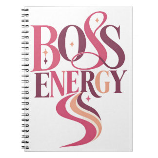 Espiral Caderno Motivacional Boss Energy Pink Ombre