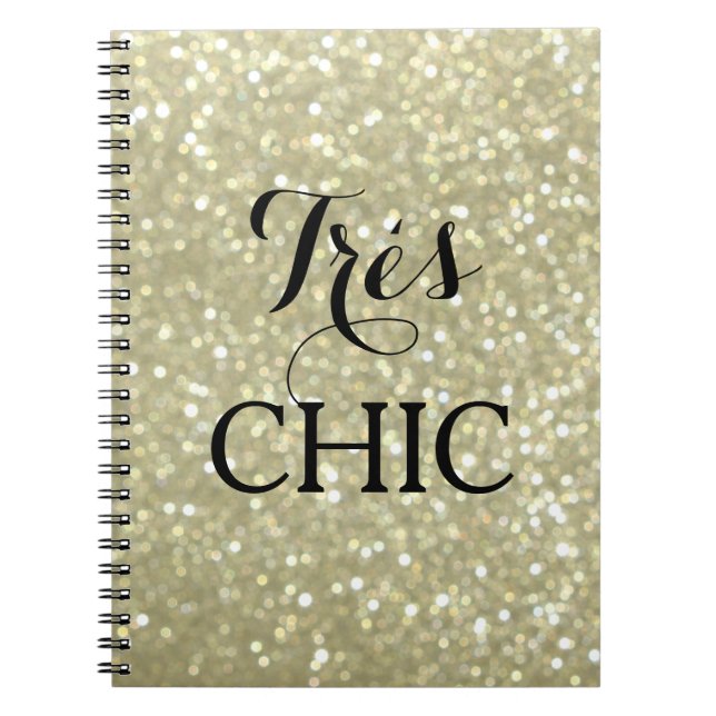 Espiral Caderno Muito CHIC Dourado Brilhante (Frente)