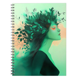 Espiral Caderno Mulher Esmeralda Botânica