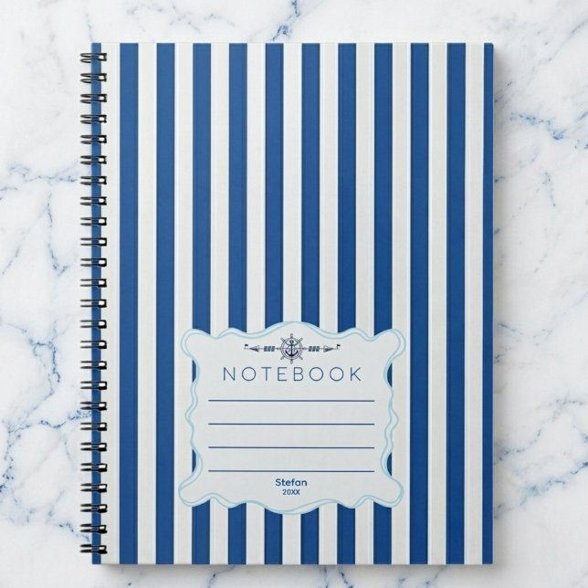Espiral Caderno Náutico Listras de Cabana (Personalized style for your desk)