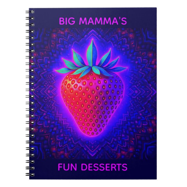 Espiral Caderno Neon Strawberry com visual vibrante (Frente)