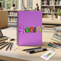 Caderno Nome Cartoon Funny Fellows | Sonia