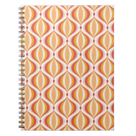 Espiral caderno nostalgia anos 70 padrão óptico groovy