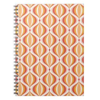 Espiral caderno nostalgia anos 70 padrão óptico groovy
