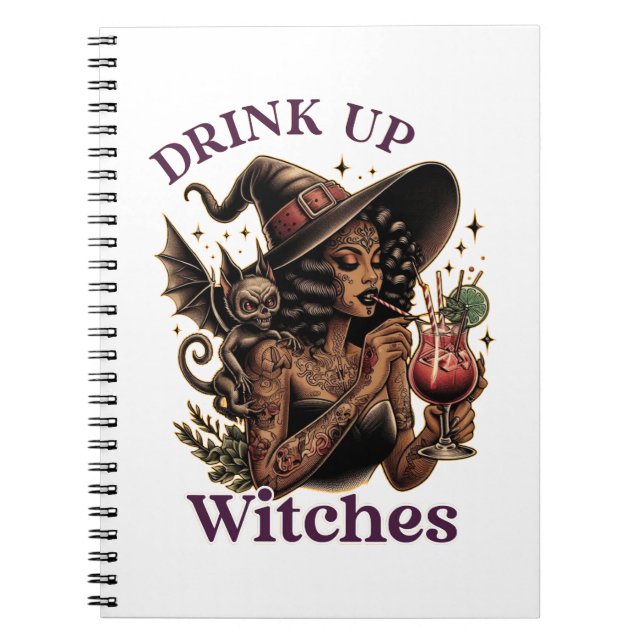 Espiral Caderno (Notebook) Beba Com As Bruxas (Frente)