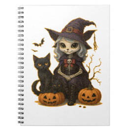 Espiral Caderno (Notebook) Bruxa dos Gatos