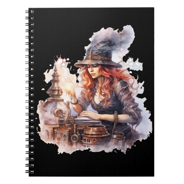 Espiral Caderno (Notebook) Halloween Steampunk (Frente)