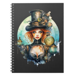 Espiral Caderno (Notebook) Olhar do Tempo Steampunk