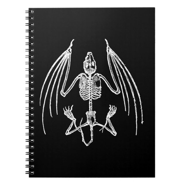 Espiral Caderno Ossos de Morcego Vampiro Gótico (Frente)