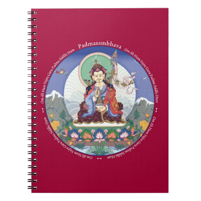 Espiral CADERNO - Padmasambhava (Guru Rinpoche) + mantra (Frente)