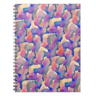 Espiral Caderno - Padrão Aquarela Multicolorido