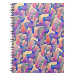 Espiral Caderno - Padrão de Aquarela Multicolorida
