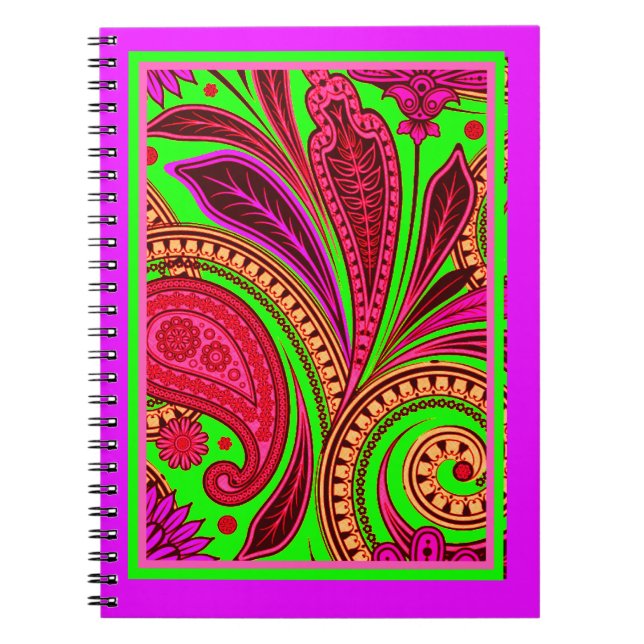 Espiral Caderno paisley selvagem (Frente)